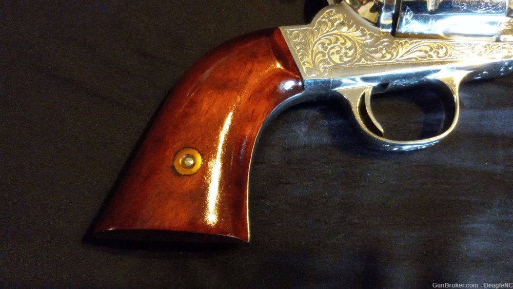 Taylor/Uberti Laser Engraved SA 1875 Outlaw Nickel 7.5" Barrel .45 Colt-img-9
