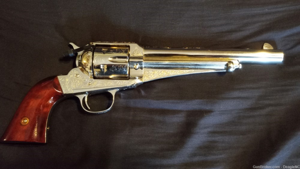 Taylor/Uberti Laser Engraved SA 1875 Outlaw Nickel 7.5" Barrel .45 Colt-img-6