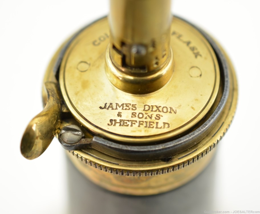 James Dixon Powder Flask for  London 1851 Cased Colt Navy Reproduction-img-2