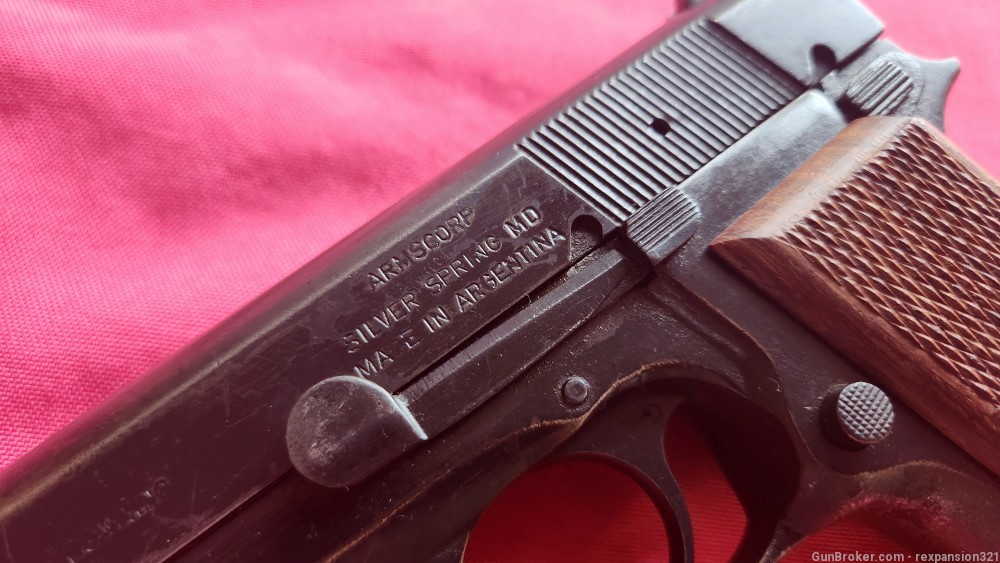 RARE F.N BROWNING  HI POWER 9MM ARGENTINE 1970S -img-9