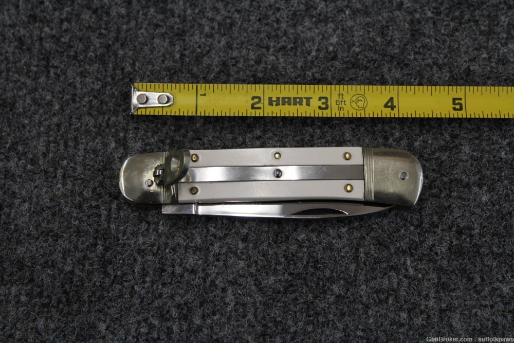 Hubertus White Lever Lock Automatic Knife 7-1/2" (USED)-img-2