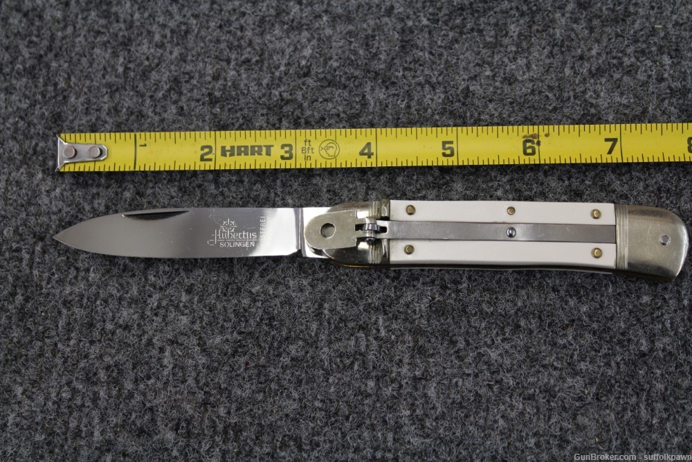 Hubertus White Lever Lock Automatic Knife 7-1/2" (USED)-img-0