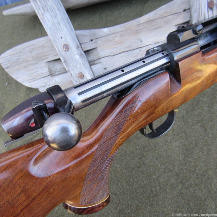 Stunning Vintage W German Mark V .257 Weatherby Deluxe Wood & Gloss blue -img-8