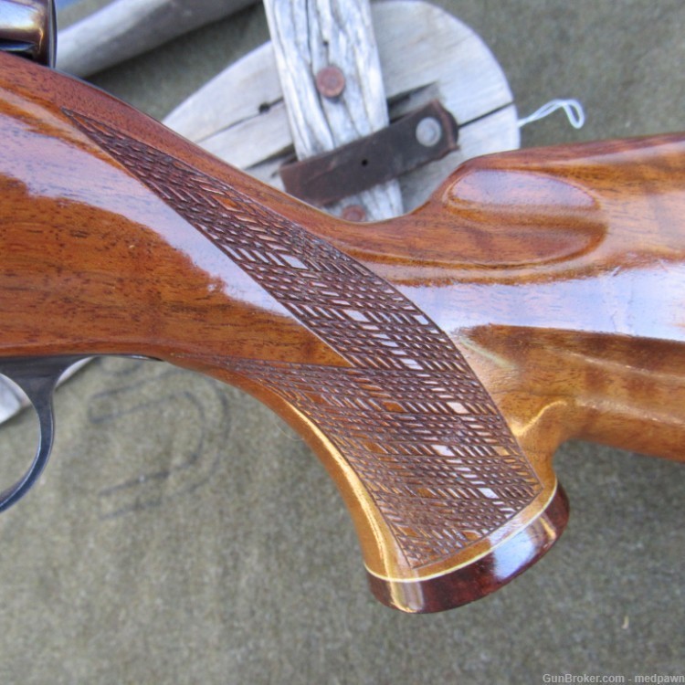 Stunning Vintage W German Mark V .257 Weatherby Deluxe Wood & Gloss blue -img-12