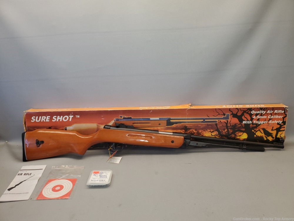SURE SHOT AIR RIFLE W/TRIGGER SAFETY .177 CALIBER W/ PELLETS-img-0