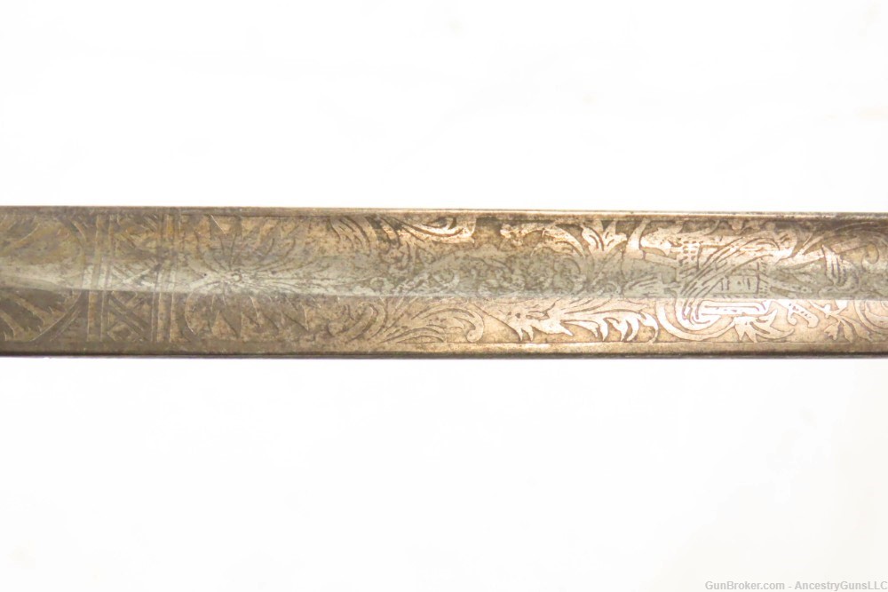 PRUSSIAN Crowned Eagle ETCHED Blade Military Officer’s Sword  With BRAIDED -img-10