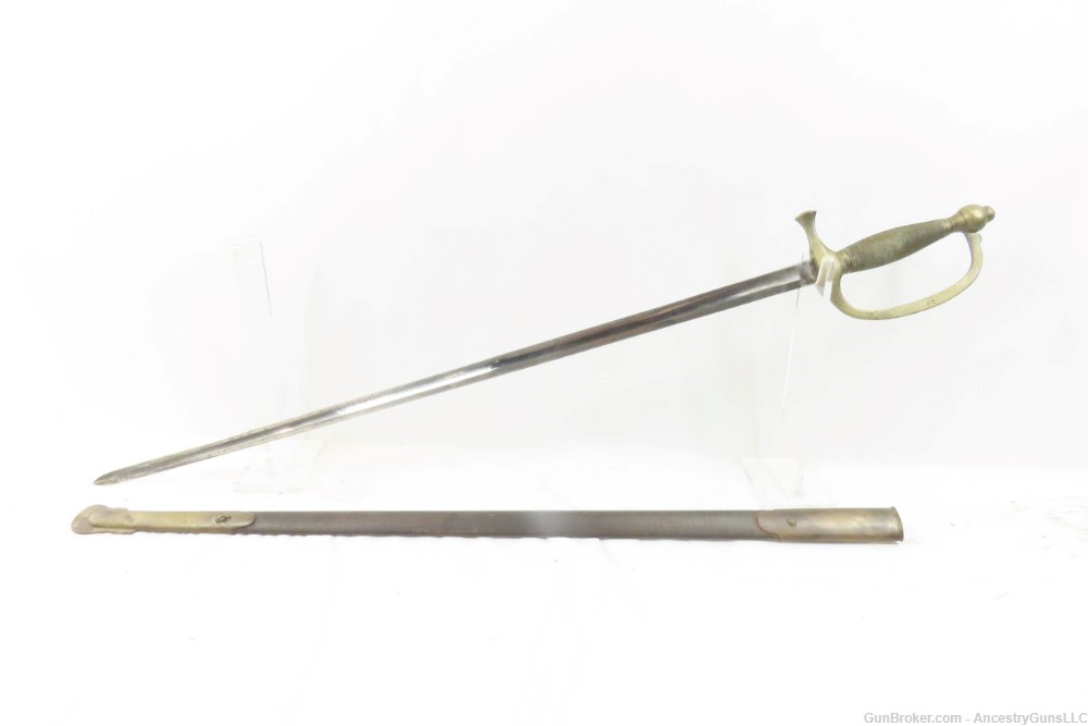 1863 EMERSON & SILVER Antique CIVIL WAR Era U.S. M1840 MUSICIAN’S Sword   b-img-1