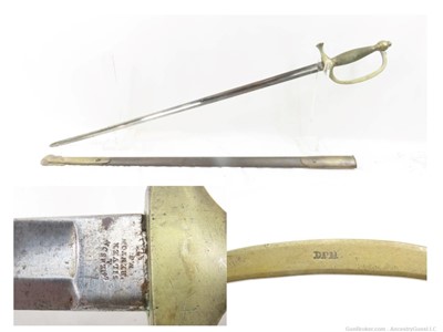 1863 EMERSON & SILVER Antique CIVIL WAR Era U.S. M1840 MUSICIAN’S Sword   b