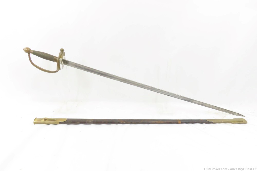 CIVIL WAR Era Antique AMES MANUFACTURING Co. U.S. M1840 NCO Sword SCABBARD -img-1