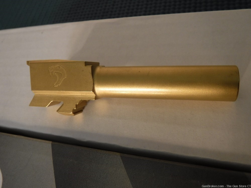 JCS Weapons Glock 43/43X 9mm Titanium Nitride (TiN) Matte Gold Barrel-img-1