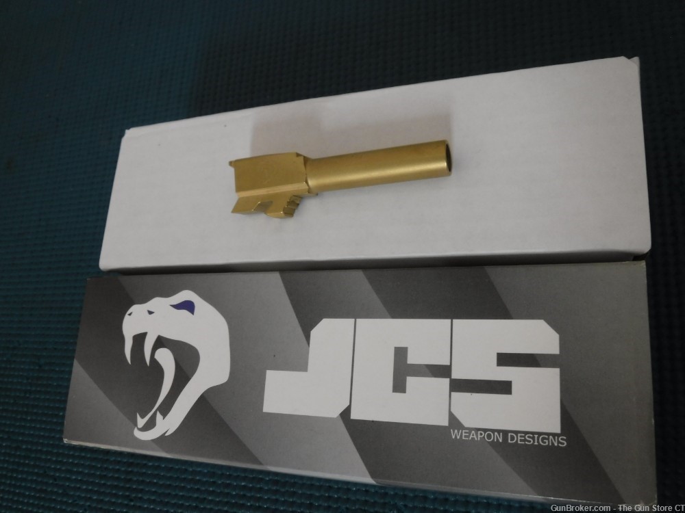 JCS Weapons Glock 43/43X 9mm Titanium Nitride (TiN) Matte Gold Barrel-img-0