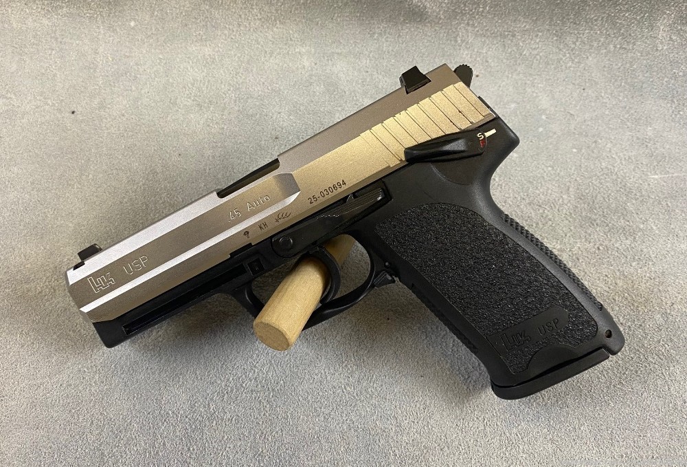 HECKLER & KOCH USP 45 STAINLESS 45 ACP 4.25"RARE EARLY *USED* PENNY AUCTION-img-1