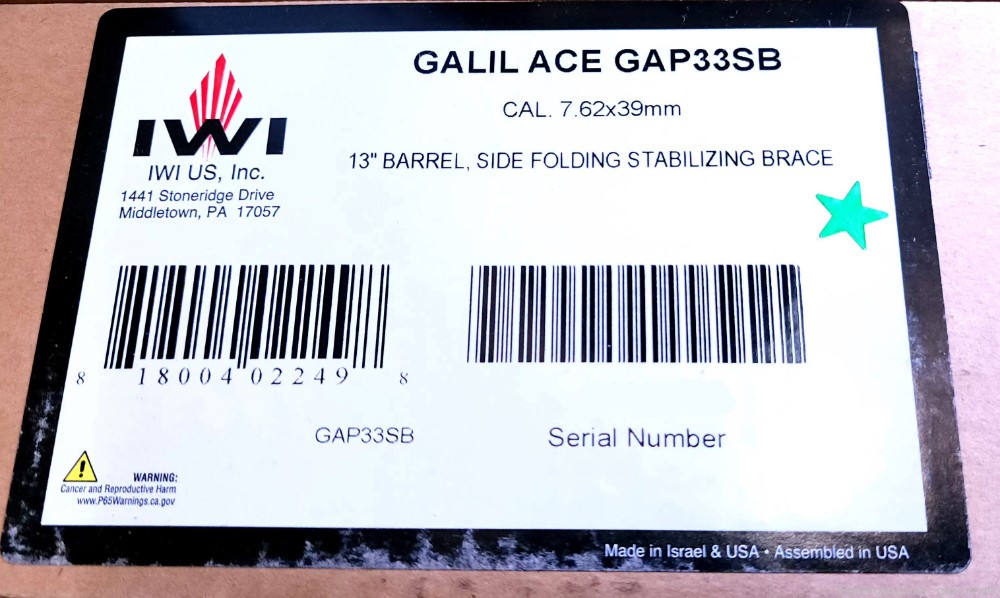 IWI Galil ACE Gen II GAP33SB 7.62x39 Gen2 w/ Brace M-Lok 13" Layaway-img-13