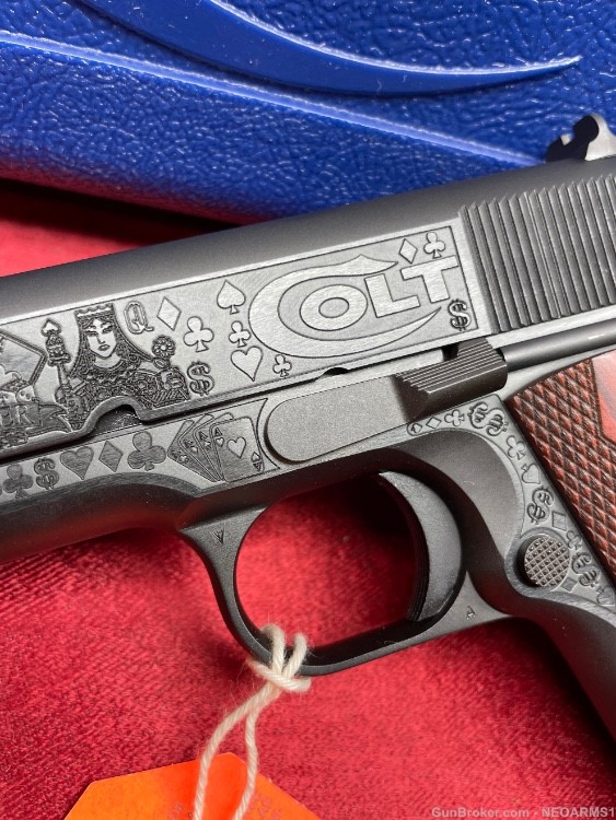 NIB Colt 1911 Government 45 acp . Stunning (Gambler) Engraved!-img-4