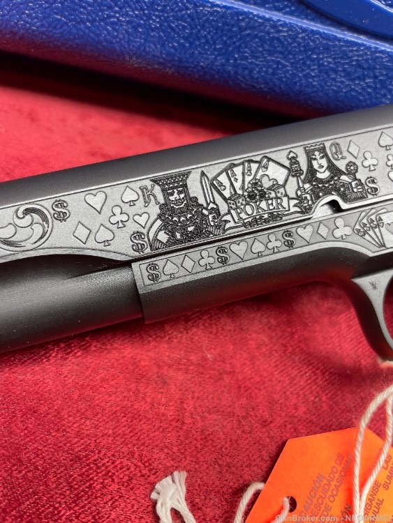 NIB Colt 1911 Government 45 acp . Stunning (Gambler) Engraved!-img-2