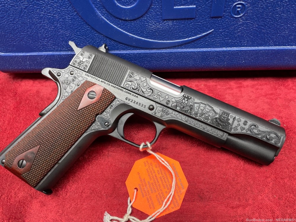 NIB Colt 1911 Government 45 acp . Stunning (Gambler) Engraved!-img-7