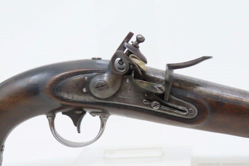 1837 Antique ASA WATERS U.S. M1836 .54 Military DRAGOON FLINTLOCK Pistol   -img-3