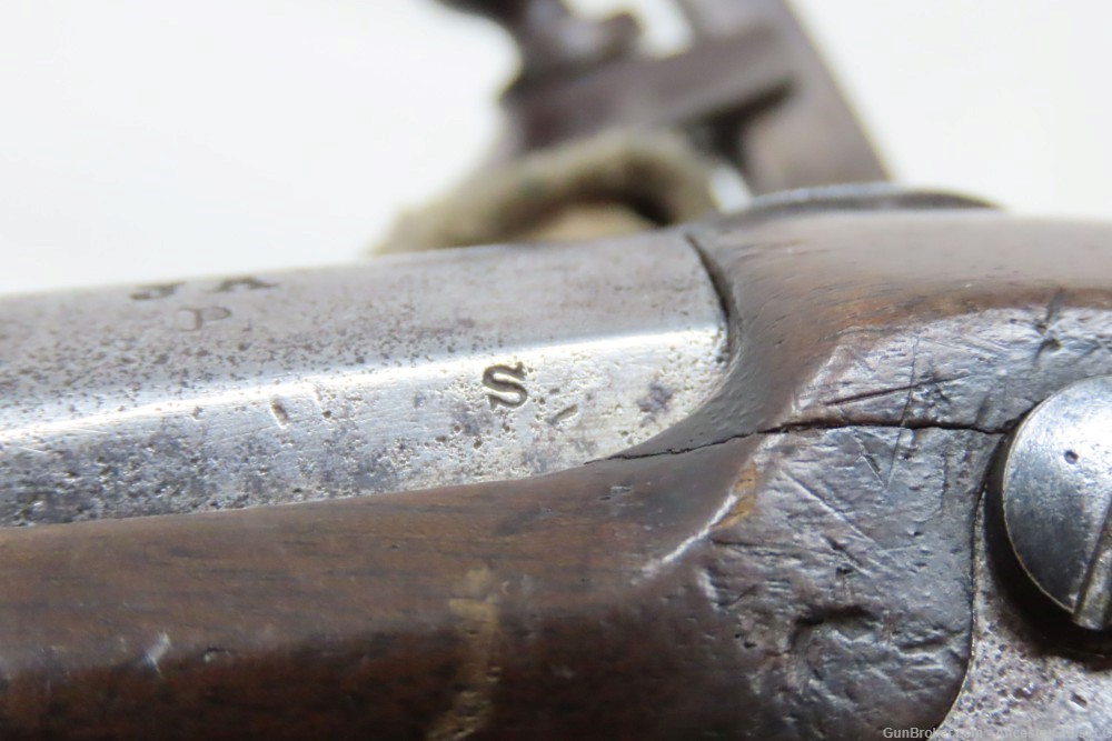 1837 Antique ASA WATERS U.S. M1836 .54 Military DRAGOON FLINTLOCK Pistol   -img-10