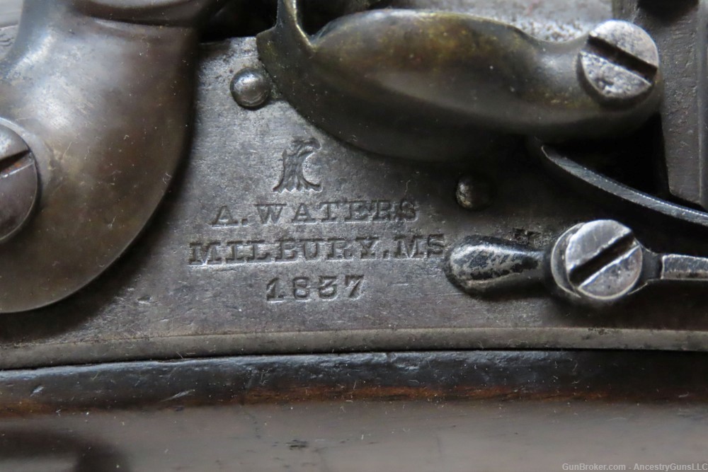 1837 Antique ASA WATERS U.S. M1836 .54 Military DRAGOON FLINTLOCK Pistol   -img-5
