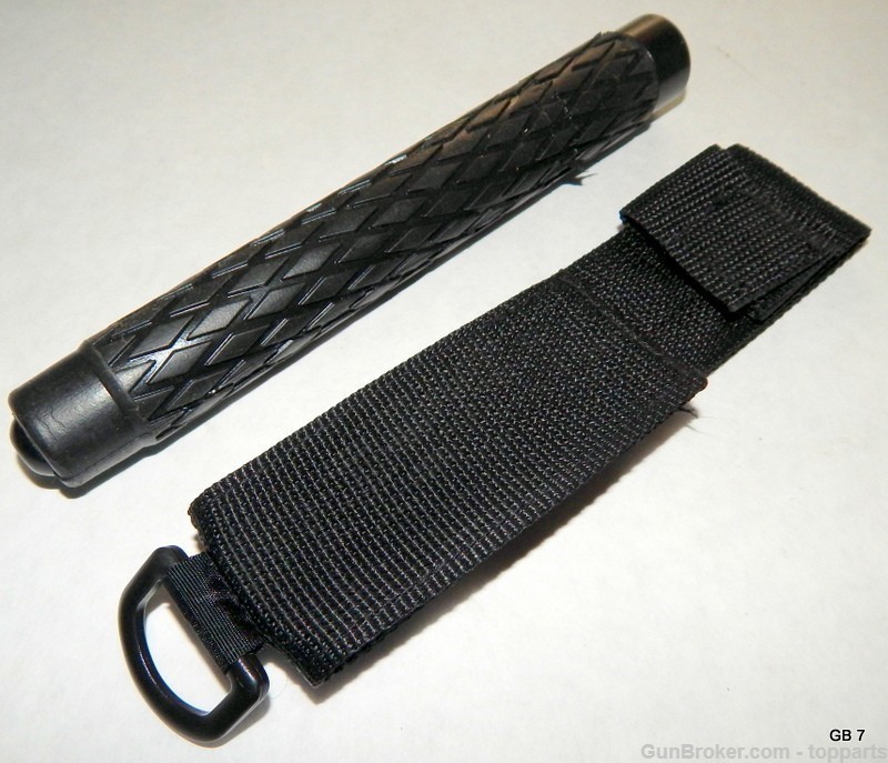 Black Solid Steel Comfort Grip Baton w/ Sheath 21" OAL NS-21FBS-img-0