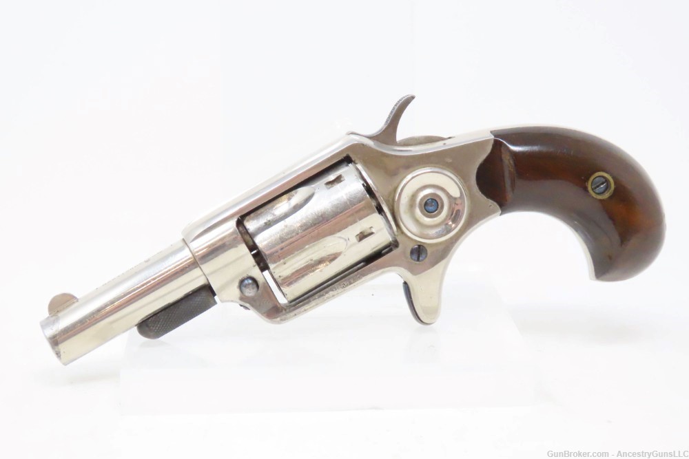 1874 Antique Nickel COLT NEW LINE .32 Caliber Rimfire SPUR TRIGGER Revolver-img-1
