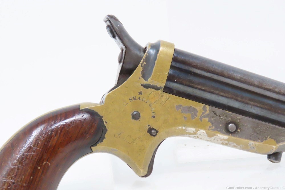 CIVIL WAR Era/WILD WEST Antique C. SHARPS .22 Cal. Rimfire PEPPERBOX Pistol-img-15