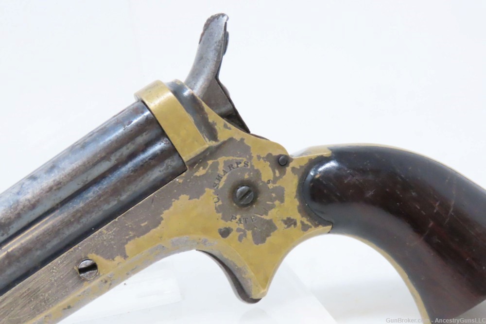 CIVIL WAR Era/WILD WEST Antique C. SHARPS .22 Cal. Rimfire PEPPERBOX Pistol-img-3