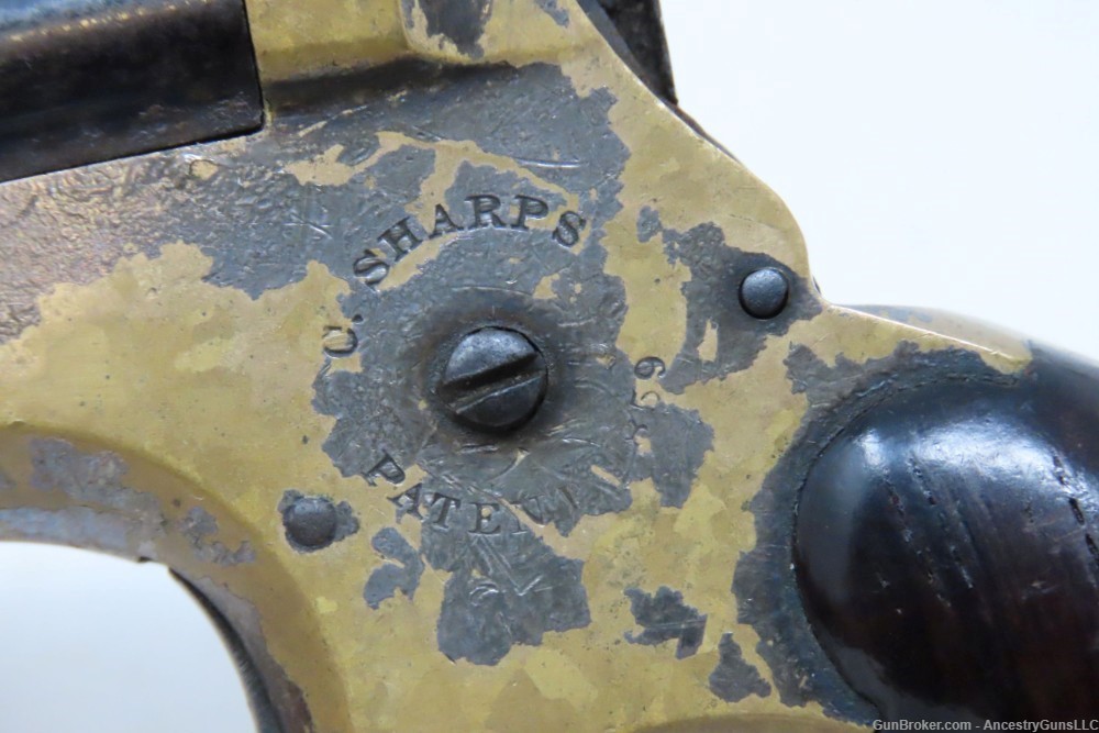 CIVIL WAR Era/WILD WEST Antique C. SHARPS .22 Cal. Rimfire PEPPERBOX Pistol-img-5