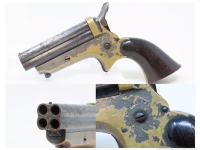 CIVIL WAR Era/WILD WEST Antique C. SHARPS .22 Cal. Rimfire PEPPERBOX Pistol