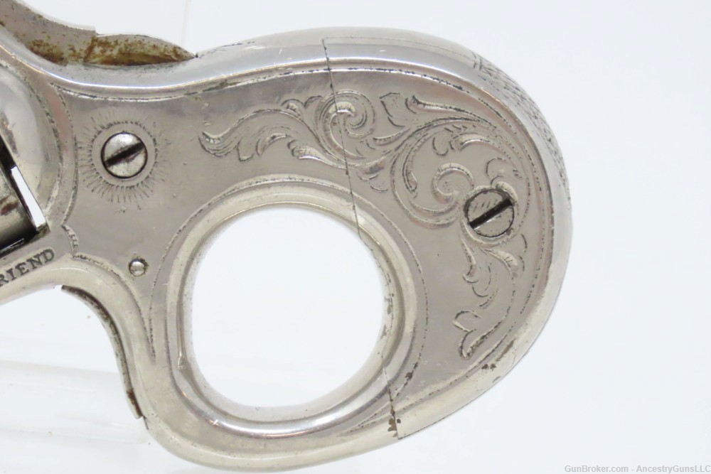 Scarce ENGRAVED Antique JAMES REID “My Friend” .22 Revolver KNUCKLE DUSTER -img-2