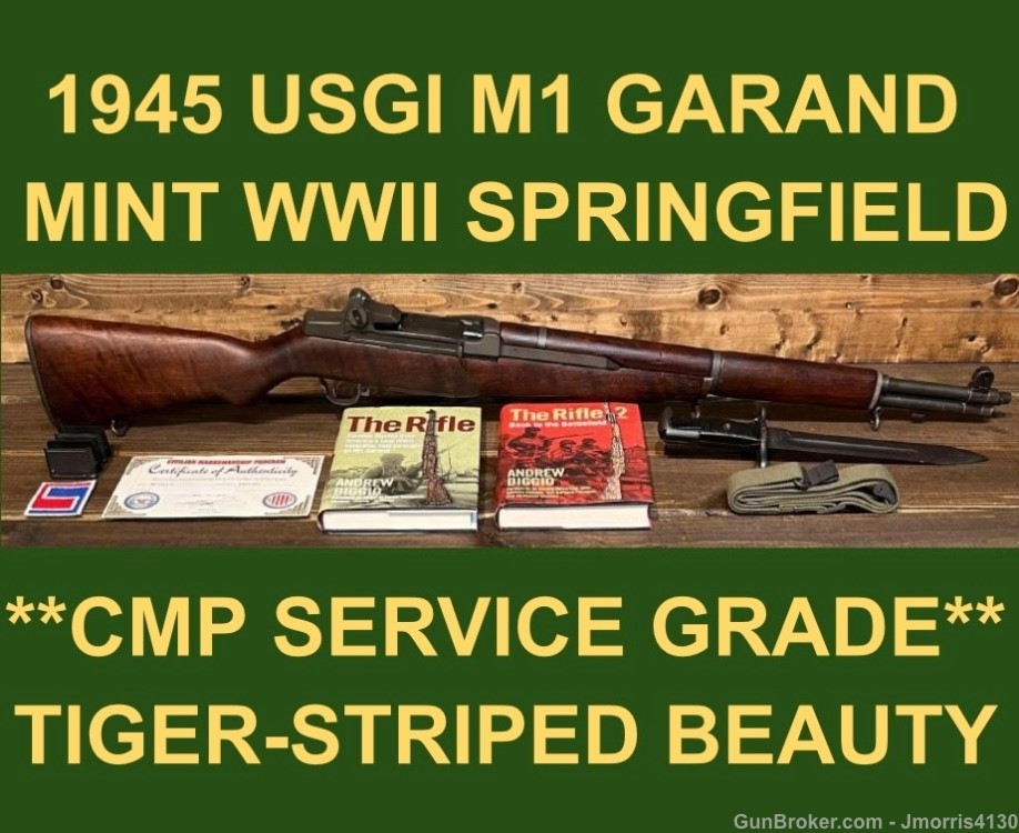 M1 GARAND SPRINGFIELD 1945 CMP SERVICE GRADE EXC. ORIG. BARREL WWII GARAND-img-0
