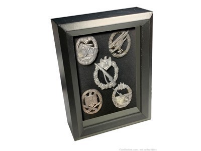 WWII Assault German Badge Collection housed in a deluxe shadow box