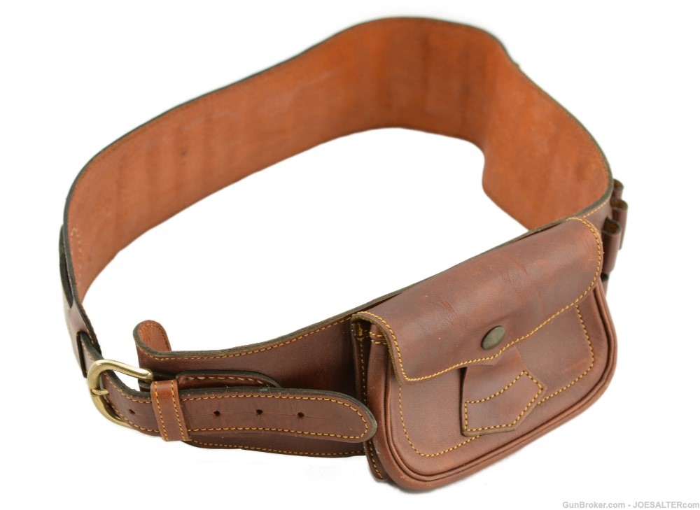 Vintage Loewe Madrid Leather Ammo Belt With Pouch-img-0