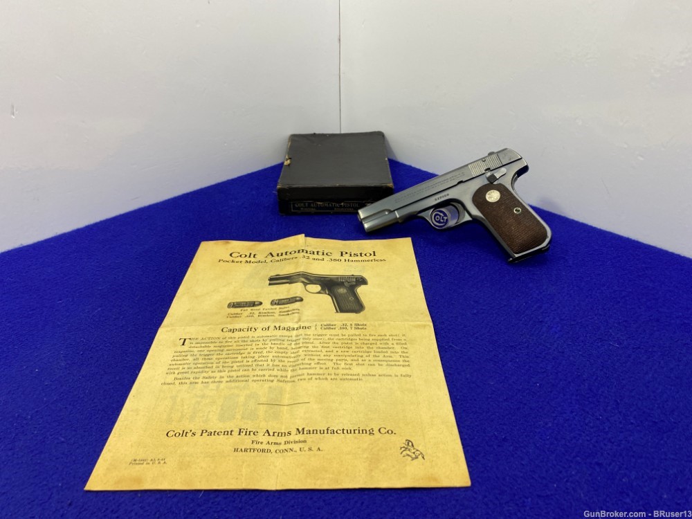 1935 Colt 1903 .32 ACP Blue 3 3/4" *CLASSIC POCKET HAMMERLESS TYPE IV*-img-0
