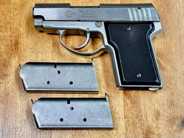 AMT BACKUP 45acp, TWO MAGS, EARLY SERIAL NUMBER-img-4