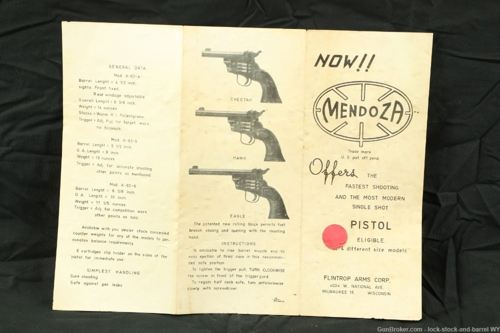 Mendoza “Buntline Style” Model K-62-10 .22 LR Single Shot Pistol C&R-img-26
