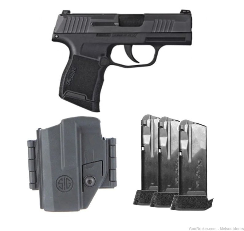 Sig Sauer P365 TACPAC 9mm Optic Ready 3.1" W/ 3-12rd Mags & Holster -img-0