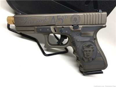 Used Glock 19 gen 3 Trump Burnt bronze. 9mm. 4.5” threaded barrel .01 Start