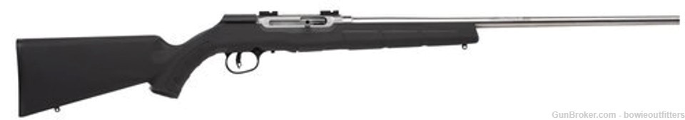 Savage A22 FSS .22 LR, 22" Barrel, Synthetic Black Stock, Stainless Steel, -img-0