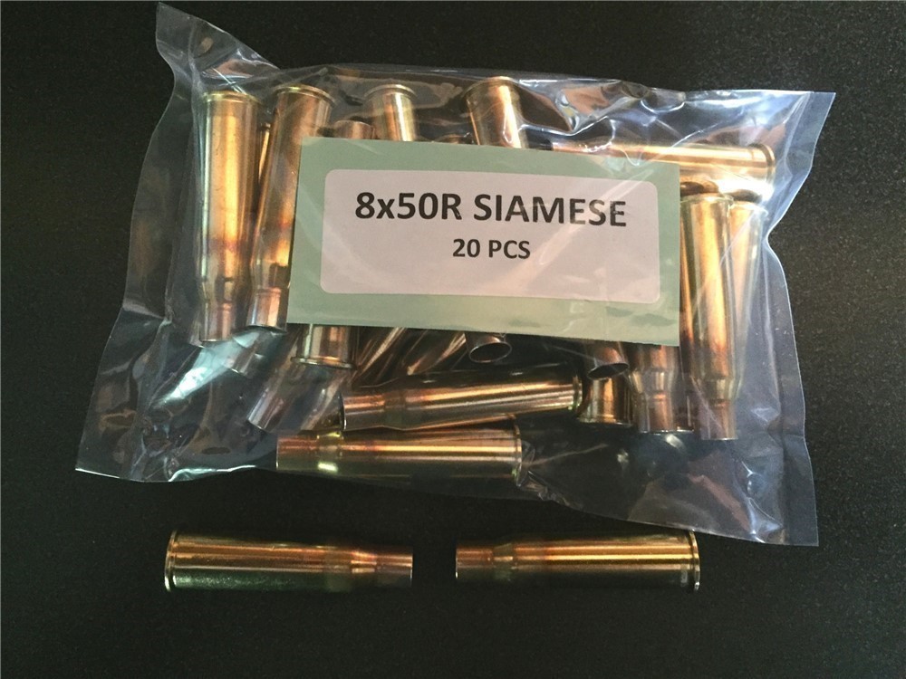 8x50R Siamese Mauser Boxer Brass Casings (20)-img-0