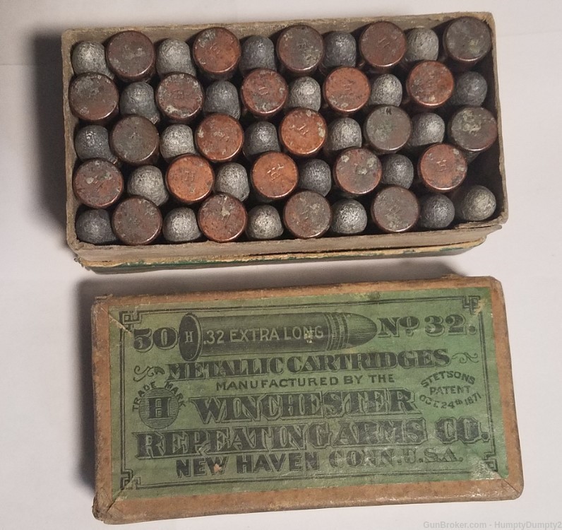 Winchester 32 Extra Long Rimfire 32RF Vintage Nice Box And Ammo-img-0