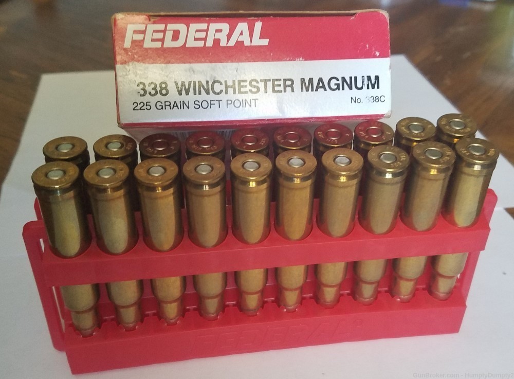 Federal 338 Winchester Magnum Win Mag 225 Grain Soft Point No 338C 20 RDS-img-0