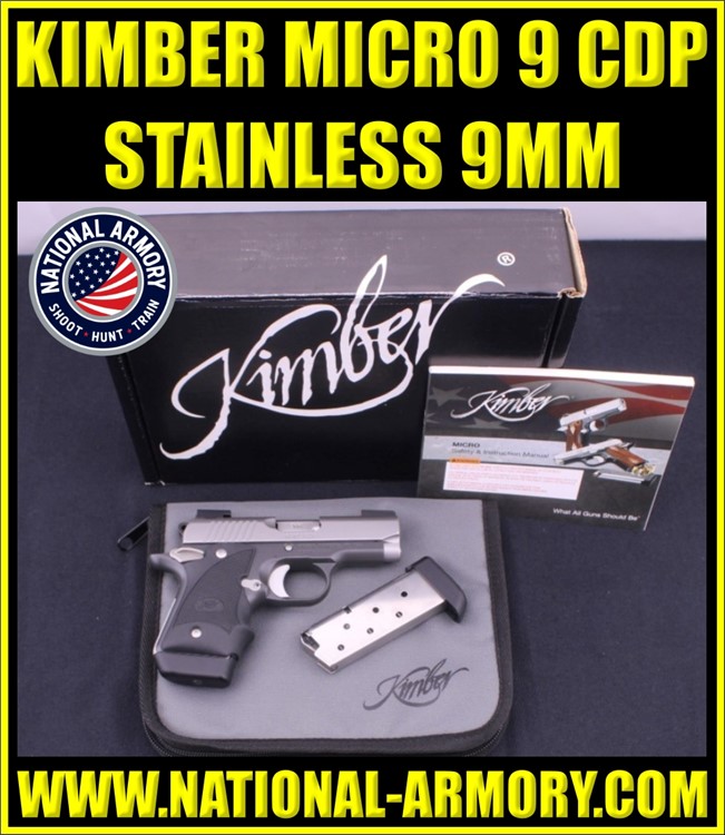 KIMBER MICRO 9 CDP 9MM 3.15” BARREL 7 RD MAG W/ FACTORY BOX AND SOFT CASE-img-0