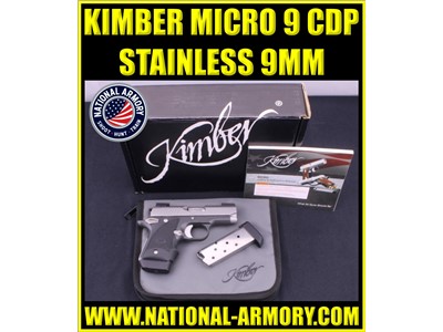KIMBER MICRO 9 CDP 9MM 3.15” BARREL 7 RD MAG W/ FACTORY BOX AND SOFT CASE