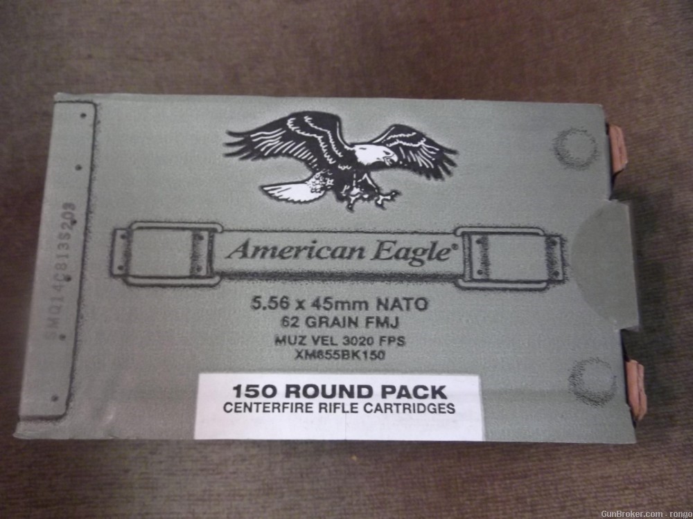 5.56mm NATO Federal American Eagle XM855 62 grain “One” 150 Round Box-img-0
