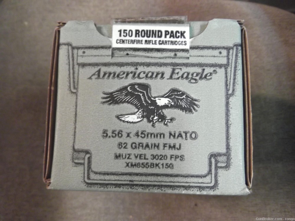 5.56mm NATO Federal American Eagle XM855 62 grain “One” 150 Round Box-img-1