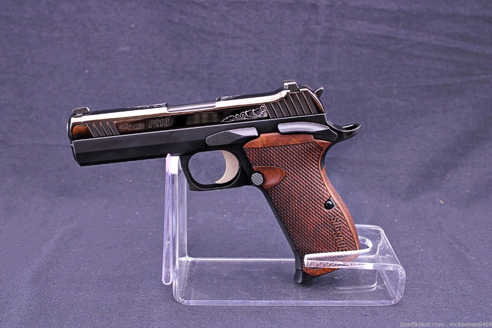SIG SAUER 210CA-9-CW P 210 CARRY CUSTOM SHOP 9MM 4.1" BBL ENGRAVED ROSEWOOD-img-2