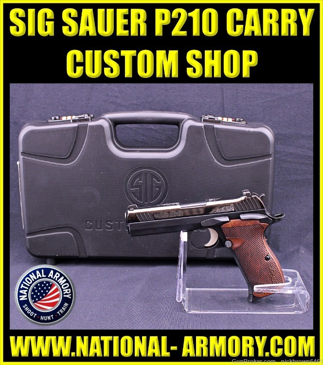 SIG SAUER 210CA-9-CW P 210 CARRY CUSTOM SHOP 9MM 4.1" BBL ENGRAVED ROSEWOOD-img-0