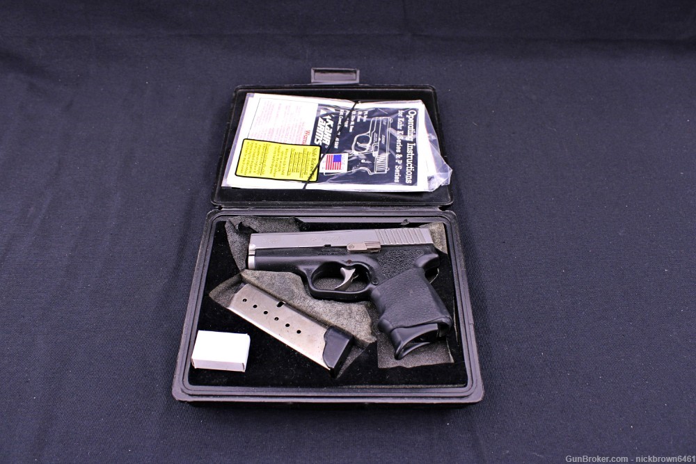 KAHR ARMS P40 40 S&W 3.6" TWO TONE STAINLESS STEEL 2 MAGS FACTORY CASE USA -img-1