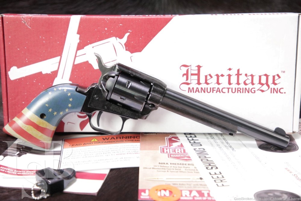 Heritage Rough Rider Honoring Betsy Ross SAA .22 LR 6.5” Revolver & Box-img-0
